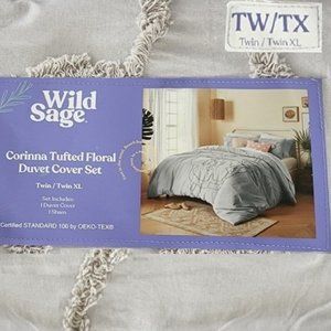 new Wild Sage Corinna 2-pc Cotton TWIN XL Dorm Duvet Cover Set - LUNAR ROCK GRAY